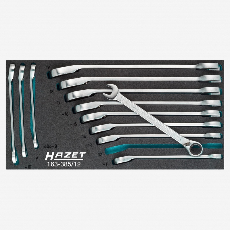 Hazet 163-385/12 Ratcheting combination wrench set - 12 pt
