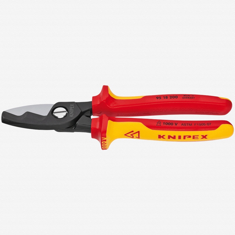 Knipex 8" Cable Shears with twin cutting edge - Insulated