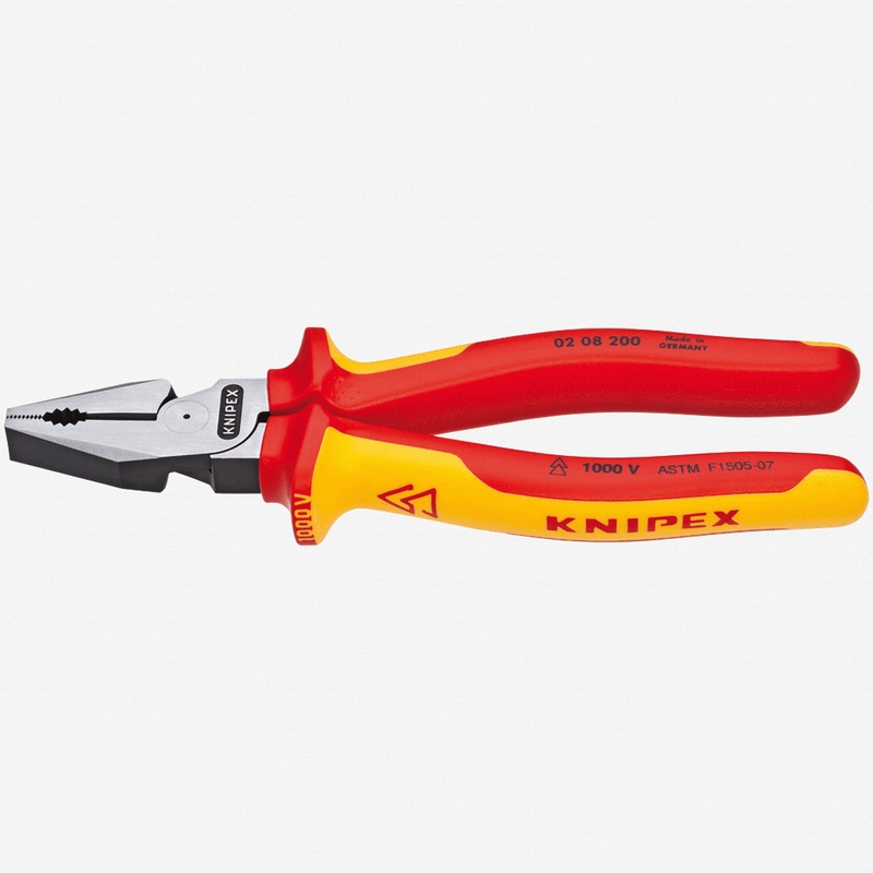 Knipex 8" High Leverage Combination Pliers - Insulated