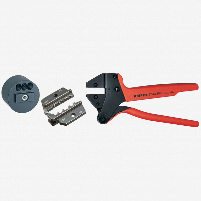 Knipex Crimp System Pliers and Crimping Die - solar cable connectors MC3 (Multi-Contact) w/ Case and Locator