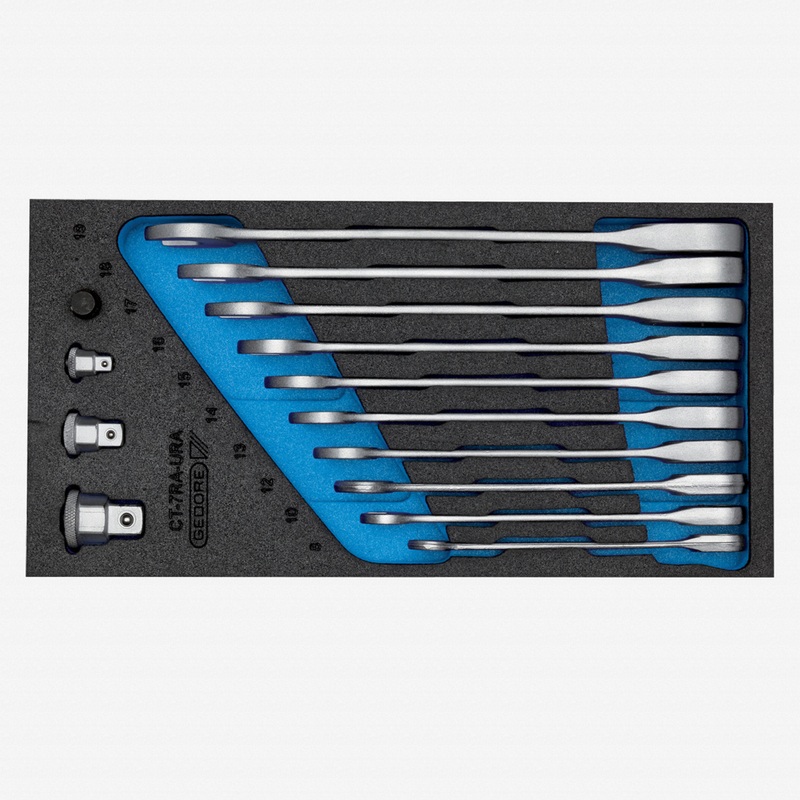 Gedore 1500 CT1-7 RA Combination ratchet spanner set in 1/3 CT module