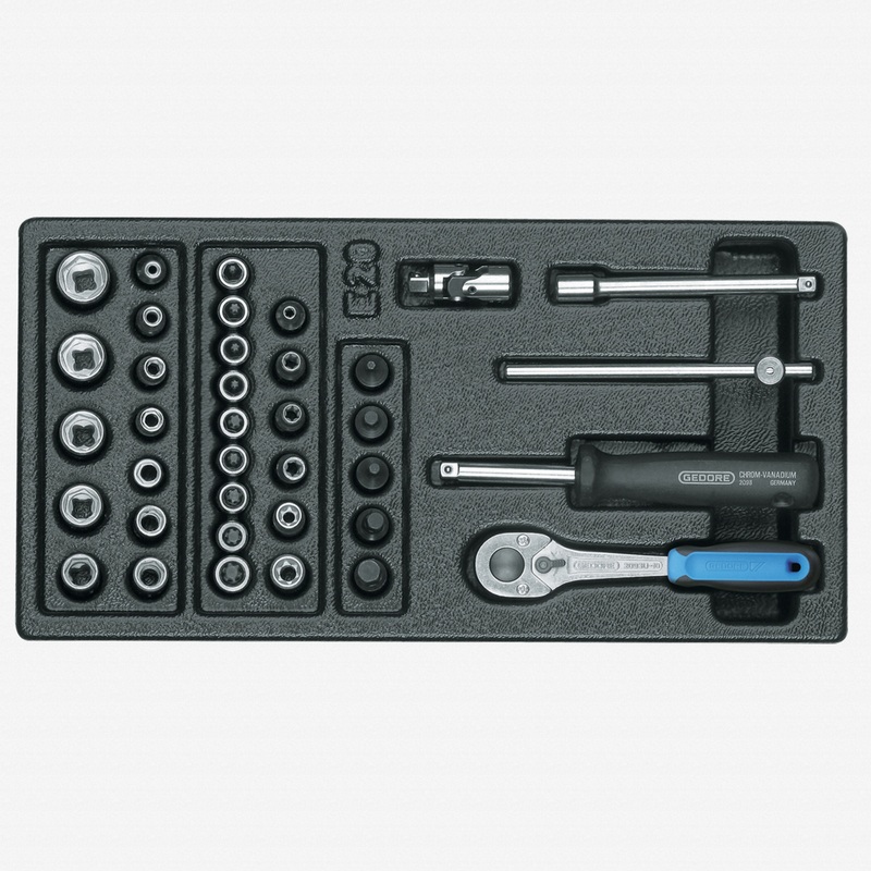 Gedore 1500 ES-20 Socket set 1/4" in 1/3 ES tool module