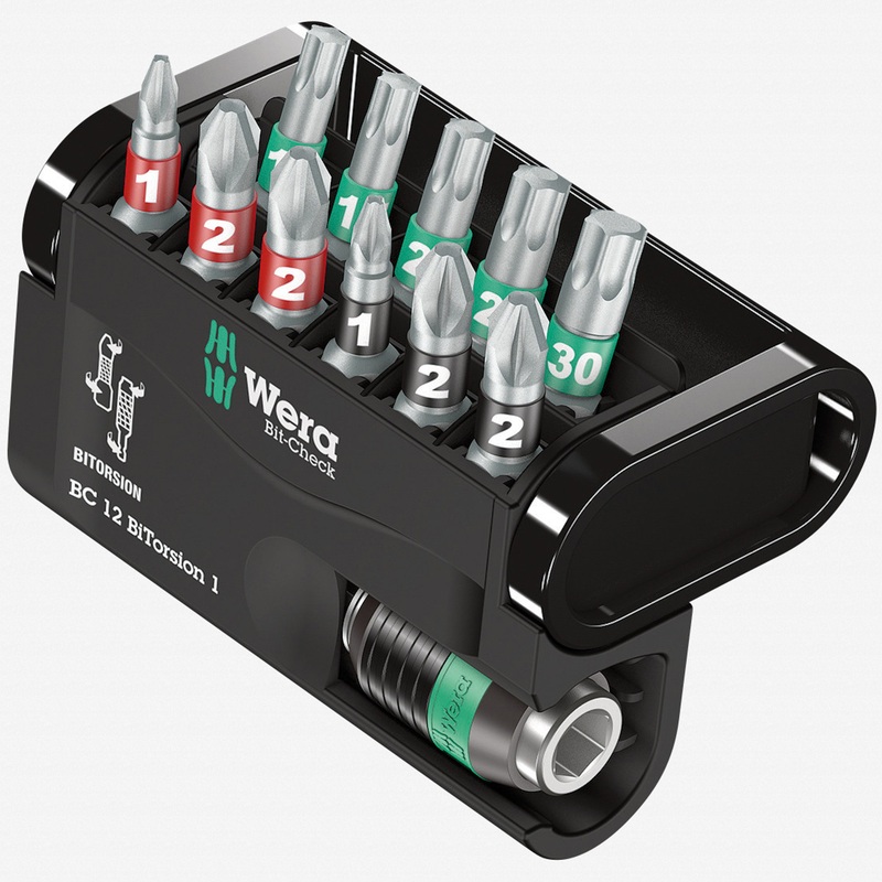 Wera 057420 Bit-Check 12 BiTorsion 1 - PH, PZ, and TX Insert Bit Set