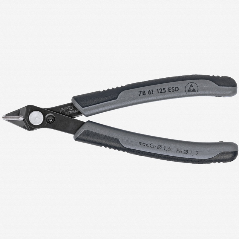 Knipex 5" ESD Electronic Super Knips for cutting fiber optics cables - MultiGrip