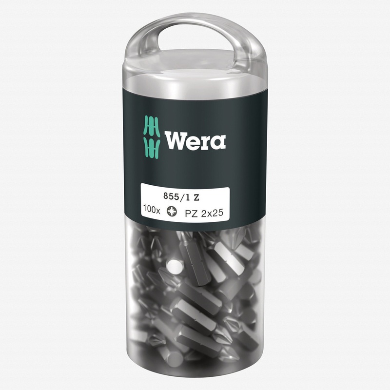 Wera 072444 DIY PZ 2 x 25mm Pozidriv Insert Bit - 100 Pack