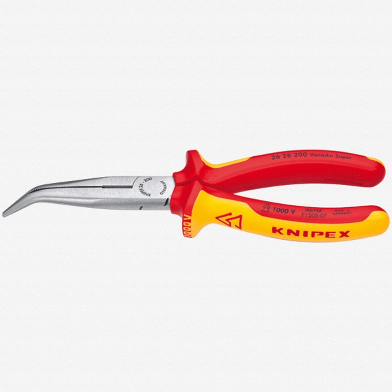 Knipex 8" Chain Nose Side Cutting Pliers (Stork Beak Pliers) - Insulated