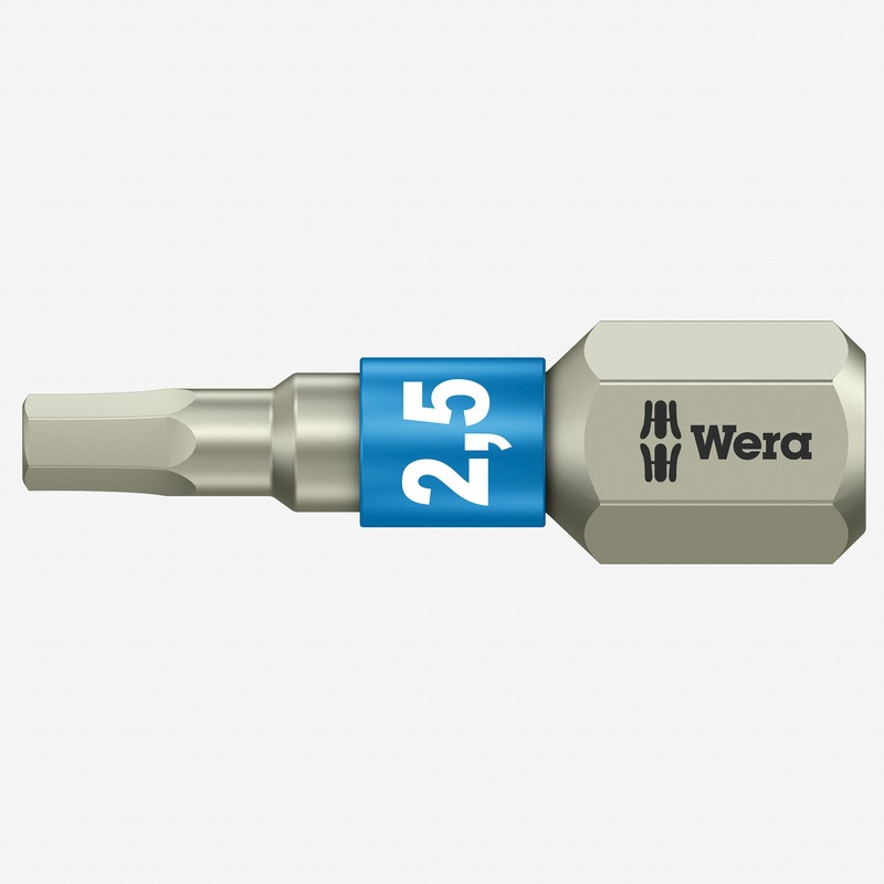 Wera 071072 2.5 x 25mm Stainless Steel Hex Torsion Insert Bit