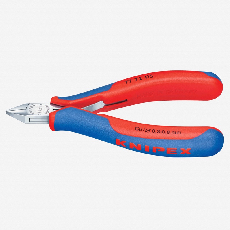 Knipex 4.5" Electronics Diagonal Cutters Pointed Mini-Head w/ Small Bevel - MultiGrip