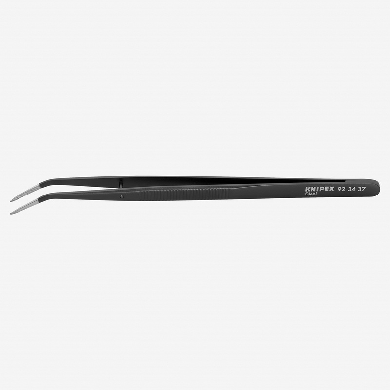 Knipex Precision Tweezers w/ Centering Pin angled tips black lacquered