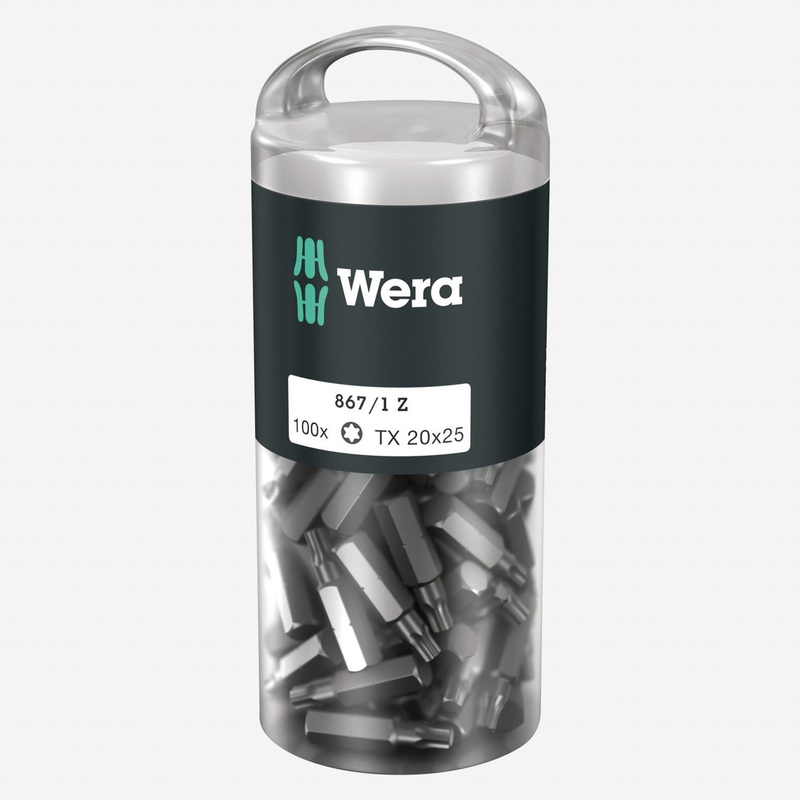 Wera 072448 DIY T20 x 25mm Torx Insert Bit - 100 Pack