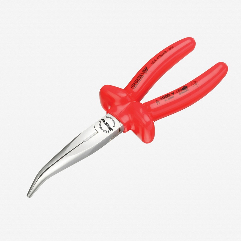 Gedore VDE 8132 AB-160 VDE Bent Nose Telephone Pliers, 160 mm