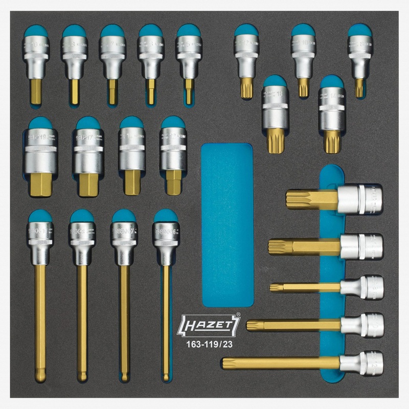 Hazet 163-119/23 1/2" Drive Screwdriver Socket Set, 23 Pieces