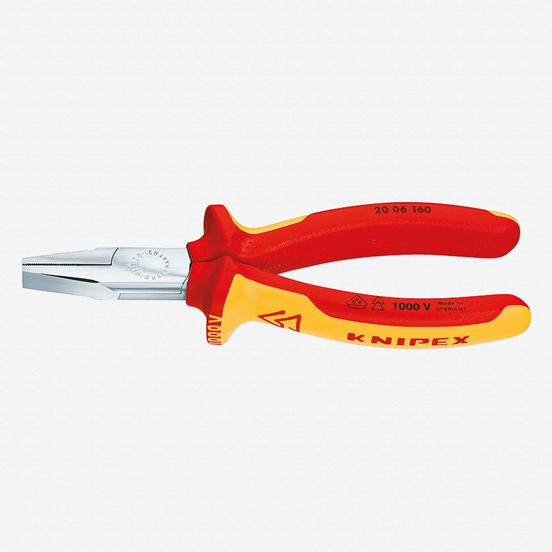 Knipex 6.3" Flat Nose Pliers - Insulated