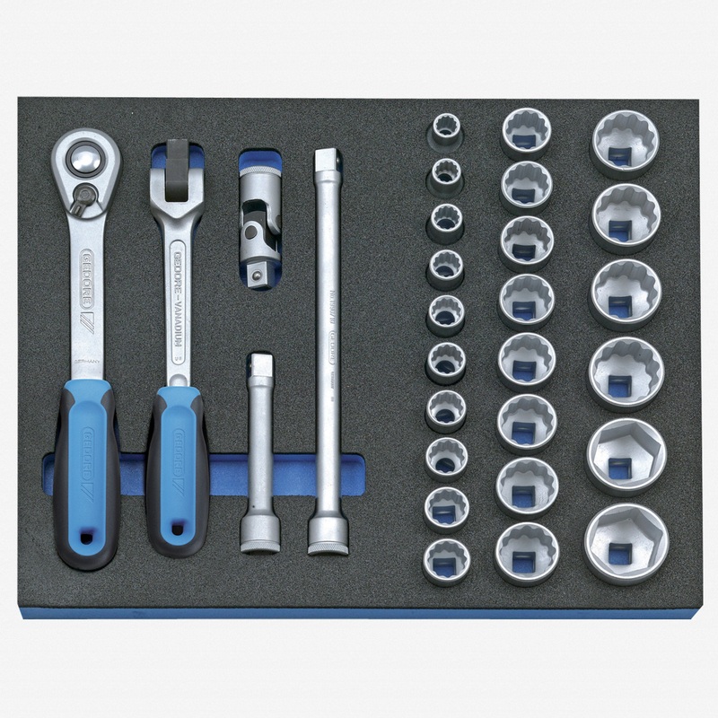 Gedore 2005 CT2-D 19 Screwdriver bit socket set 1/2" in 2/4 CT tool module, 29 pieces