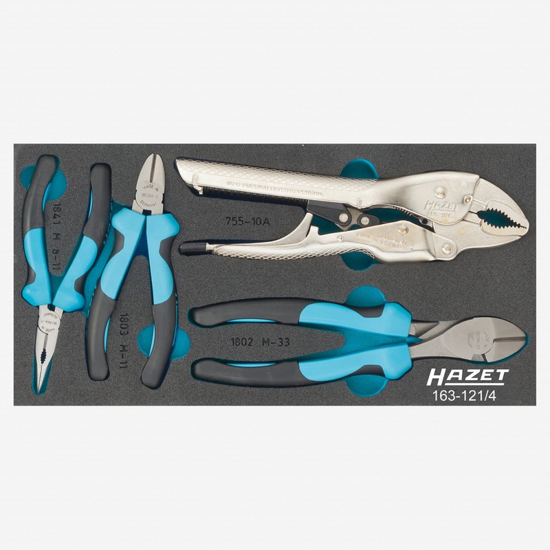 Hazet 163-121/4 Pliers Set in Foam Tray, 4 Pieces