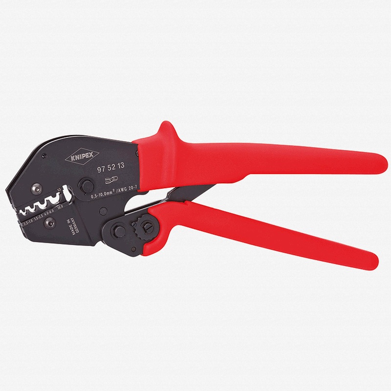 Knipex Crimping Pliers w/ Lever Transmission - non-insulated terminals and plug connectors AWG 20-7