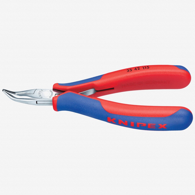 Knipex Precision Electronics 45 Degree Bent Pliers (half-round jaws) - MultiGrip