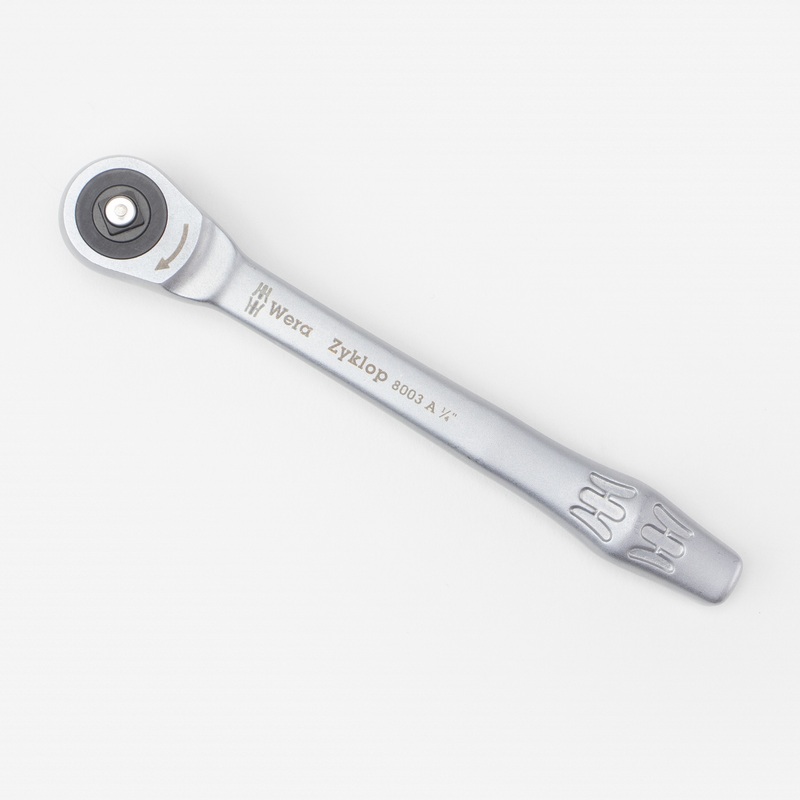 Wera 004003 Zyklop Ratchet 1/4" Drive w/ Push-Through Square