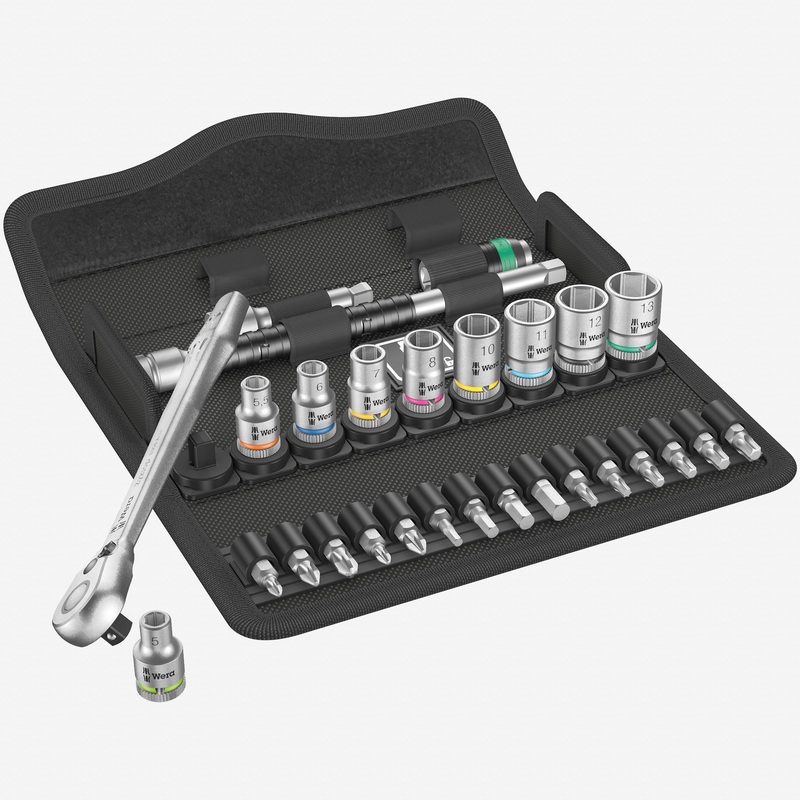 Wera 004018 Zyklop Metal Ratchet 1/4" Drive with Switch Lever Metric Set