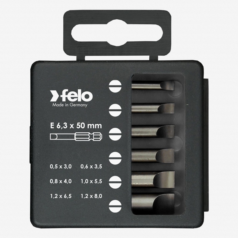 Felo Profi Bit Box 6 Bits x 50 mm - Slotted