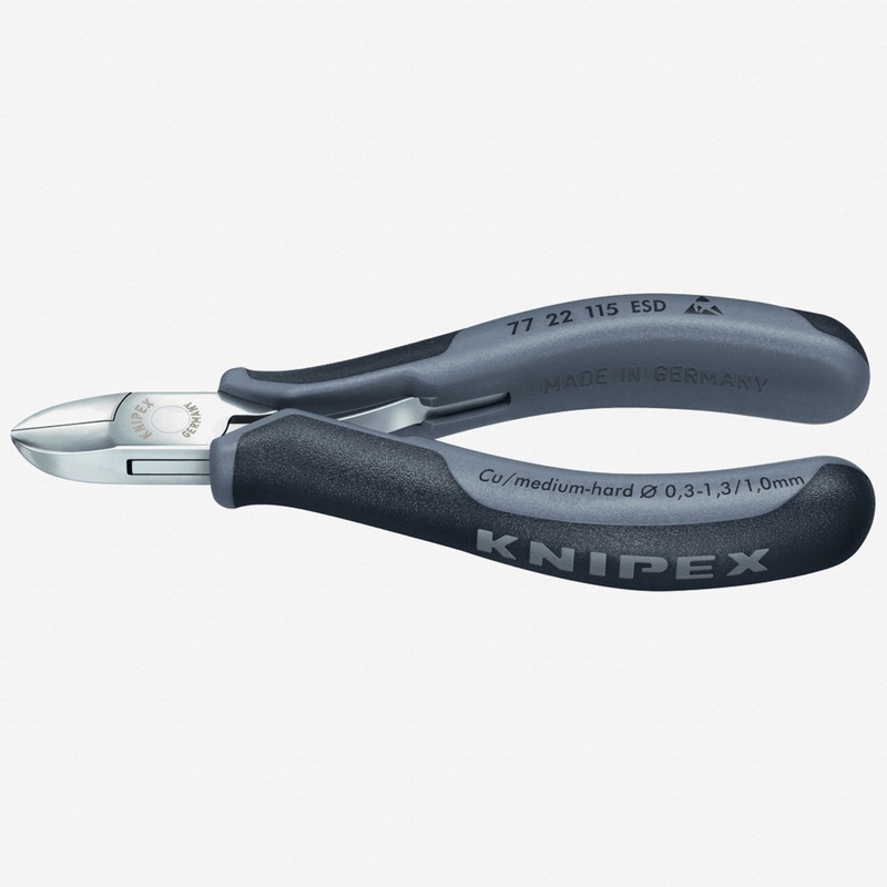 Knipex 4.5" ESD Electronics Diagonal Cutters Round Head - MultiGrip