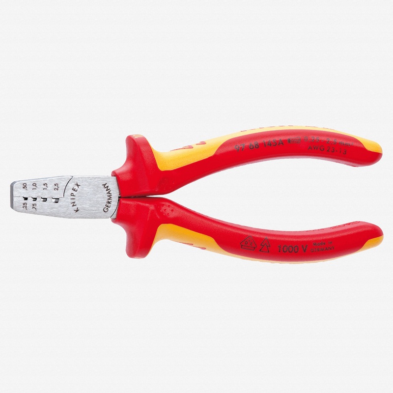 Knipex Trapezoidal Crimping Pliers for end sleeves (ferrules) - Insulated