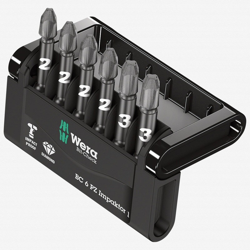 Wera 057692 Bit-Check 6 PZ Impaktor 1 Power Bit Set