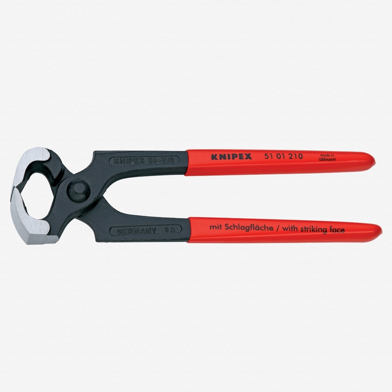 Knipex 8.3" Hammerhead Style Carpenters' Pincers - Plastic Grip