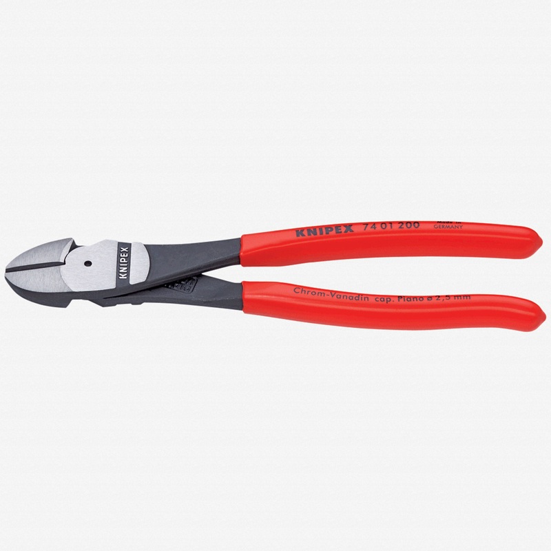 Knipex 8" High Leverage Diagonal Cutters - Plastic Grip