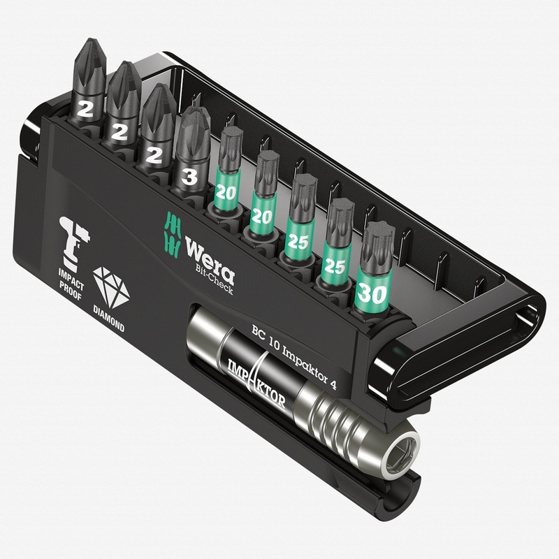 Wera 057417 Bit-Check 10 Impaktor 4 - PZ and TX