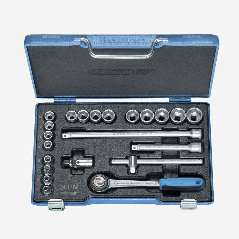 Gedore 30 HMU-3 Socket set 3/8" 22 pcs hex 6-22 mm