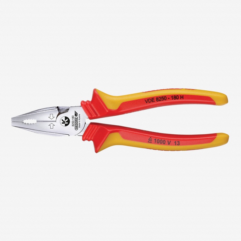 Gedore VDE 8250-180 H VDE Heavy duty combination pliers with VDE insulating sleeves 180 mm