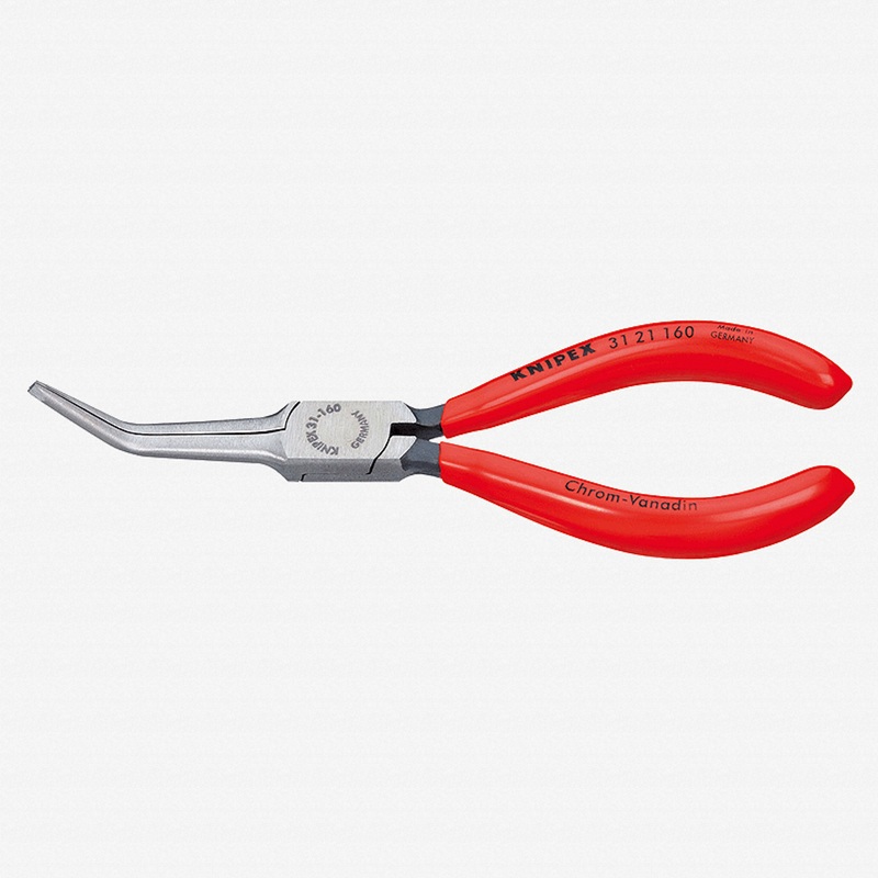 Knipex 6.3" Needle-Nose 45 Degree Bent Pliers (Gripping Pliers) - Plastic Grip