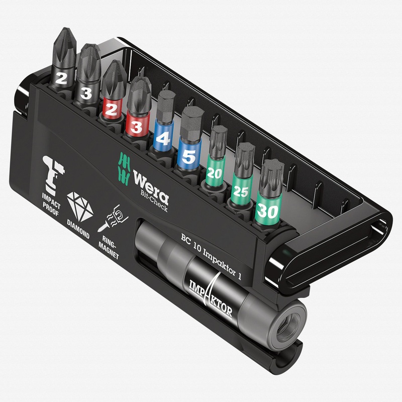 Wera 057680 Bit-Check 10 Impaktor 1 Insert Bit Set