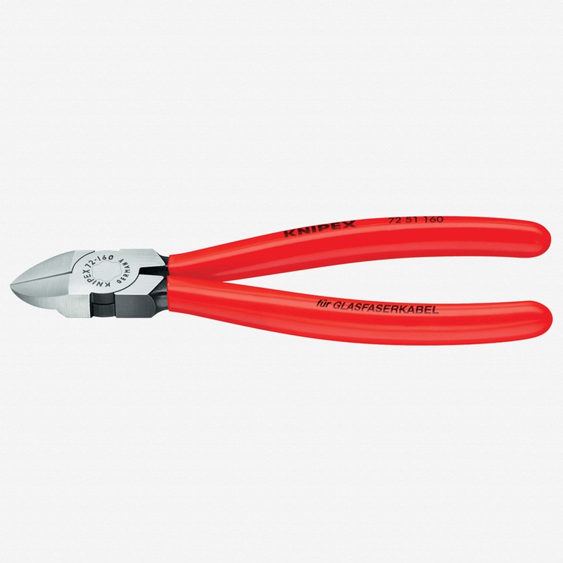 Knipex 6.3" Diagonal Cutters for Fiber Optics - Plastic Grip