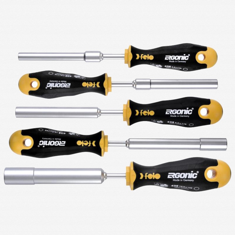 Felo Ergonic M-TEC Metric Nut Driver Set, 5.5 - 13mm, 6 Pieces