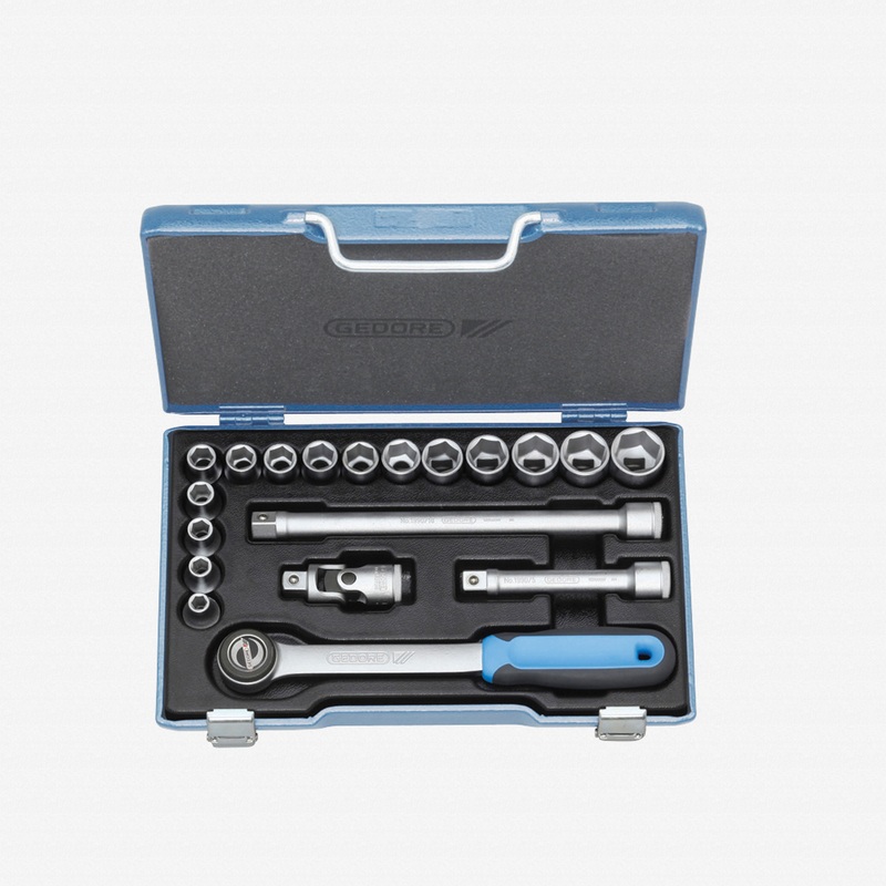 Gedore 19 JMU-3 Socket set 1/2" 19 pcs hex 8-24 mm