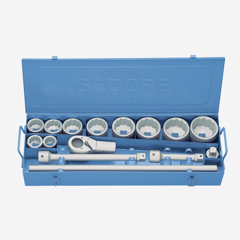 Gedore D 21 EMU-10 Socket set 1" 15 pcs UD 36-80 mm