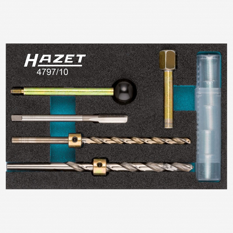 Hazet 4797/10 Thread Repair Tool Set for Mercedes CDI Injector Fastening Screw, 10 Pieces