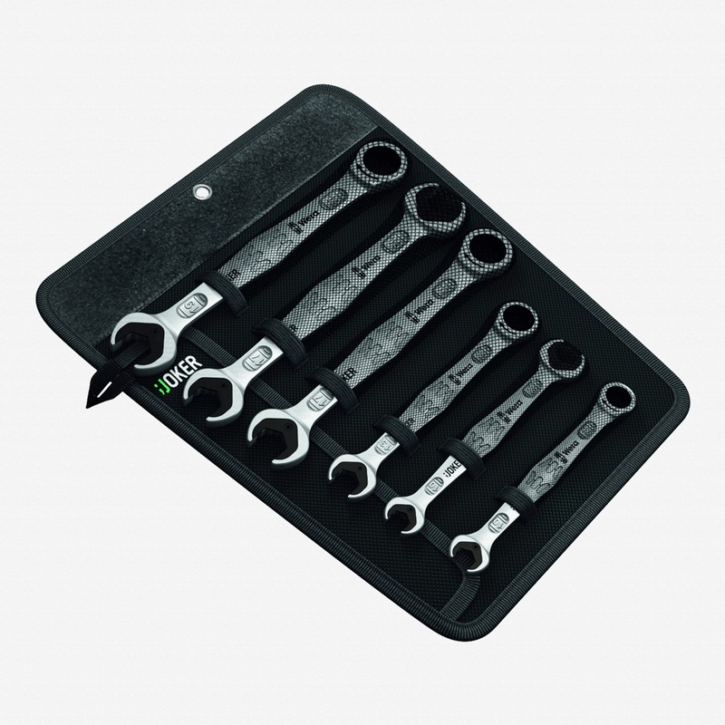 Wera 020022 Joker Ratcheting Combination / Double Open-Ended Wrench Set - 6 Piece