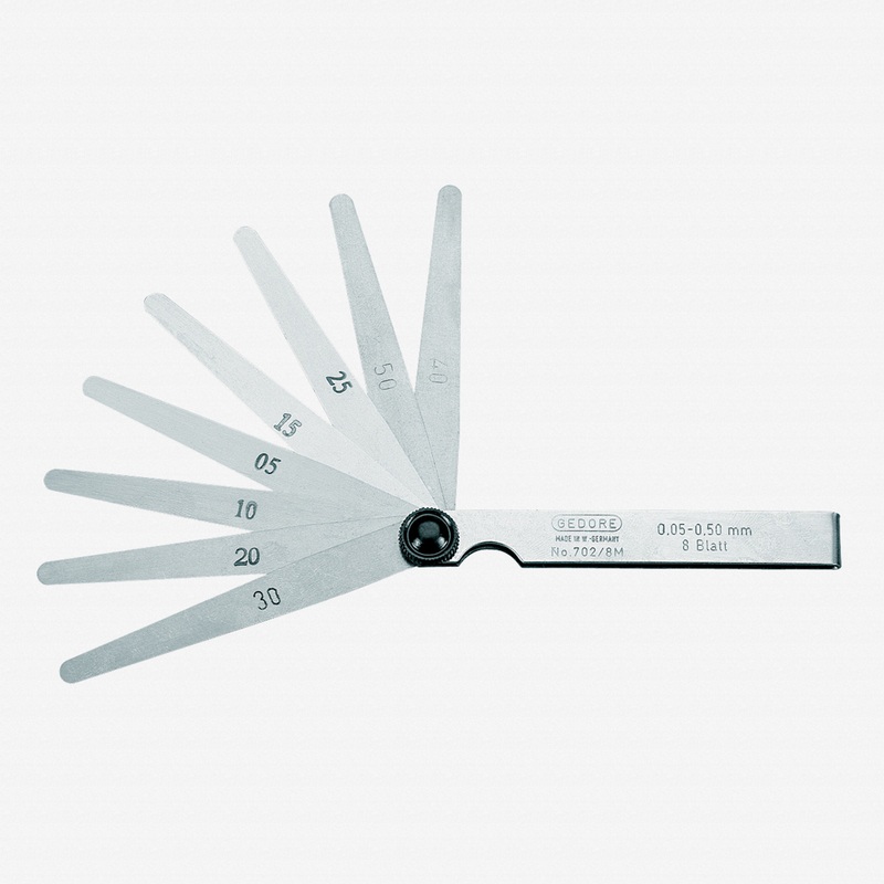 Gedore 702 20 M Feeler gauge set, fan pattern 0.05-1.00 mm