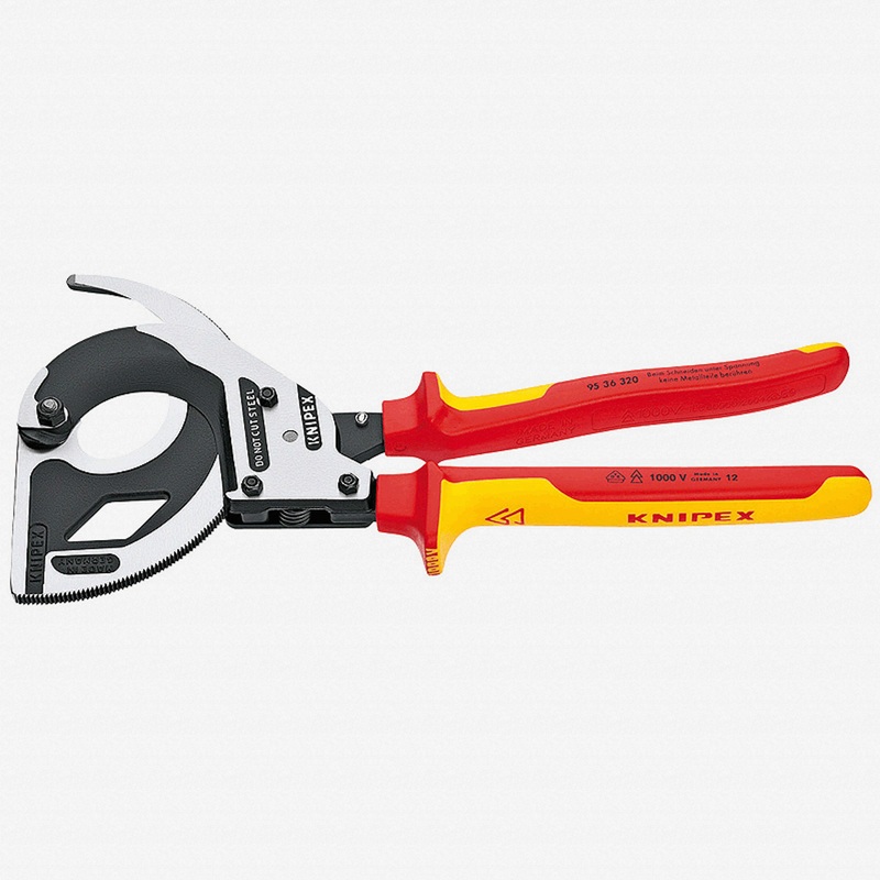 Knipex 12.6" Cable Cutters (ratchet action) - Insulated