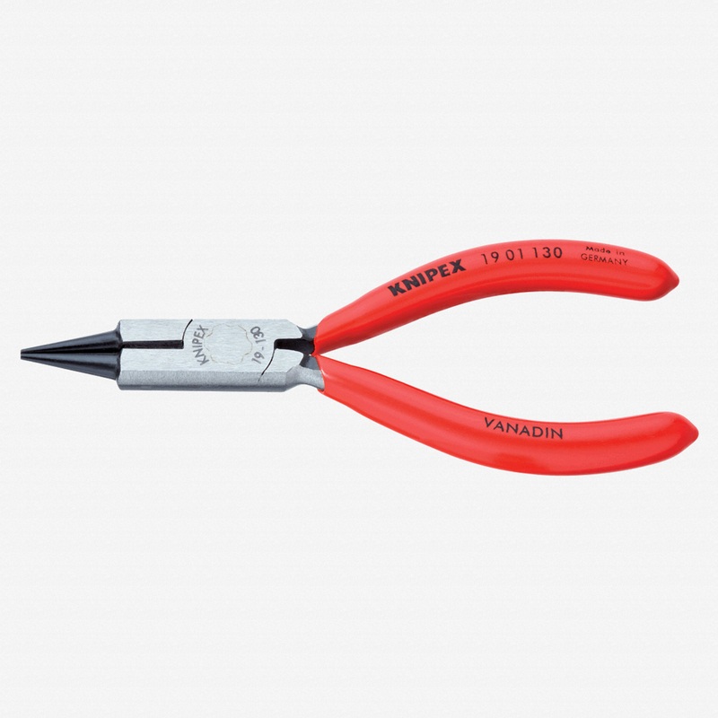 Knipex 5.1" Round Nose Pliers with cutting edge - Plastic Grip