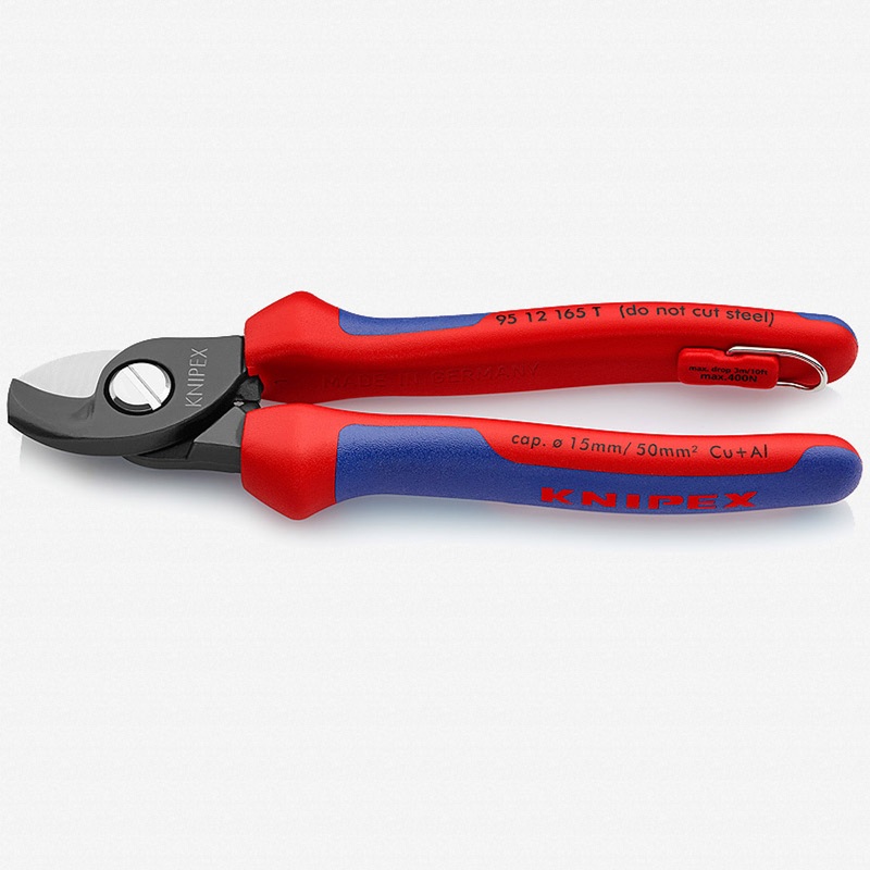 Knipex 6.5" Cable Shears - MultiGrip Tethered Attachment