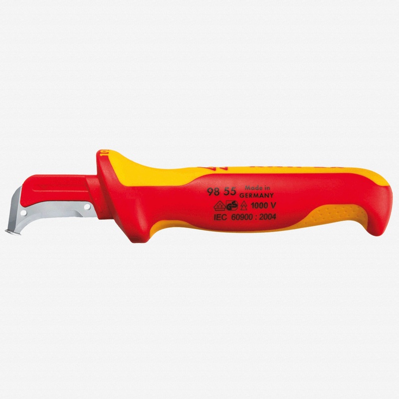 Knipex Insulated Dismantling Knife - Sickle Shaped Blade