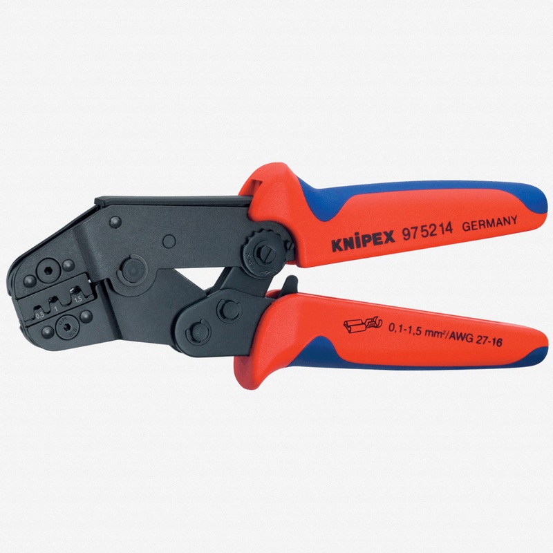 Knipex Short Crimping Pliers w/ Lever Transmission - non-insulated open plug