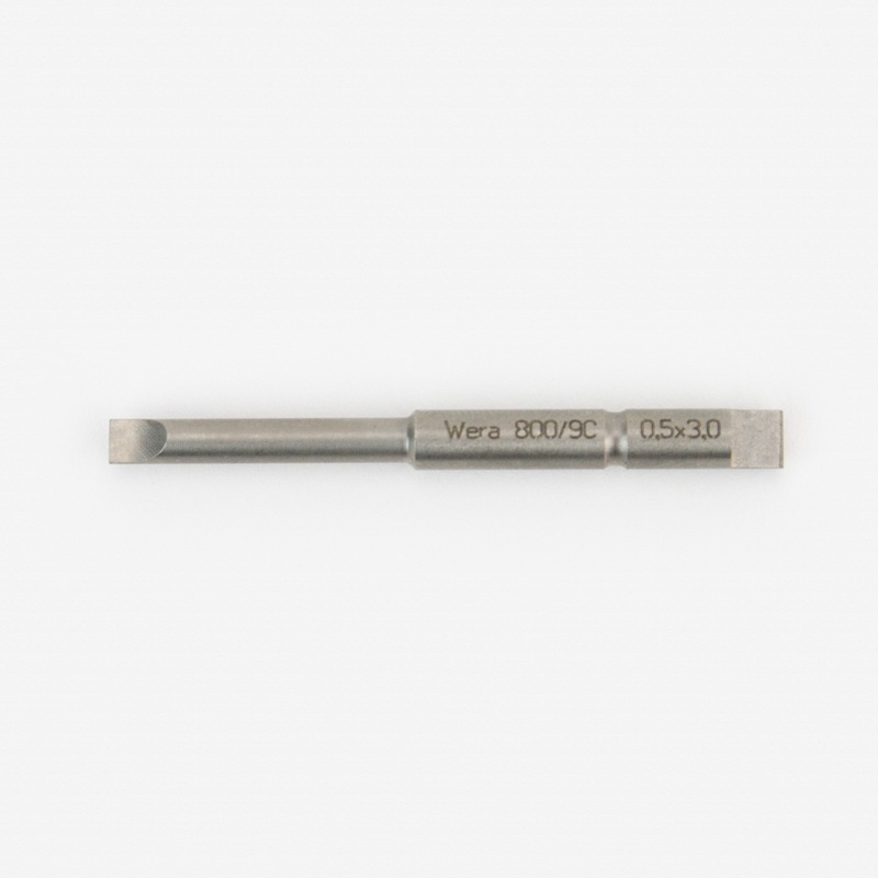 Wera 135267 3.0 x 0.5 x 44mm Slotted Bit - Halfmoon Drive