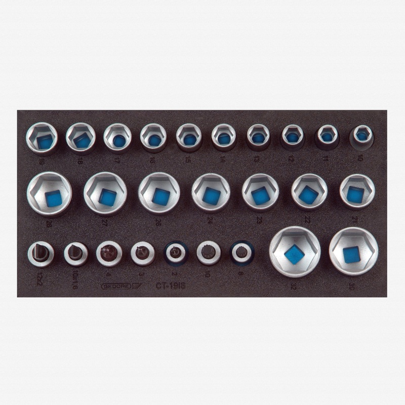 Gedore 1500 CT1-19 IS Socket set 1/2" in 1/3 CT module