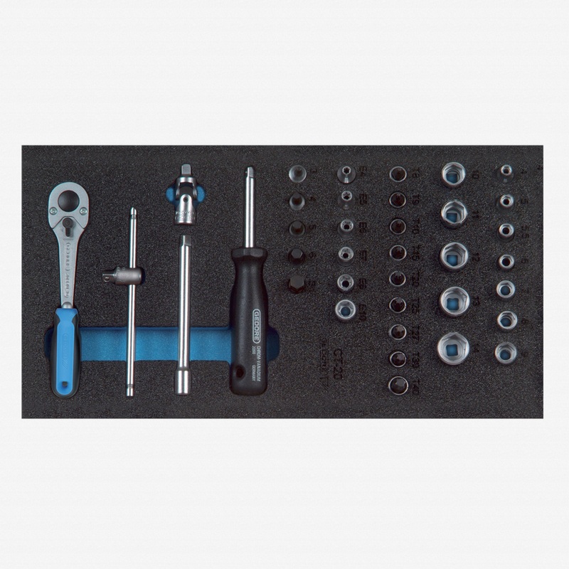 Gedore 1500 CT1-20 Socket set 1/4" in 1/3 CT module