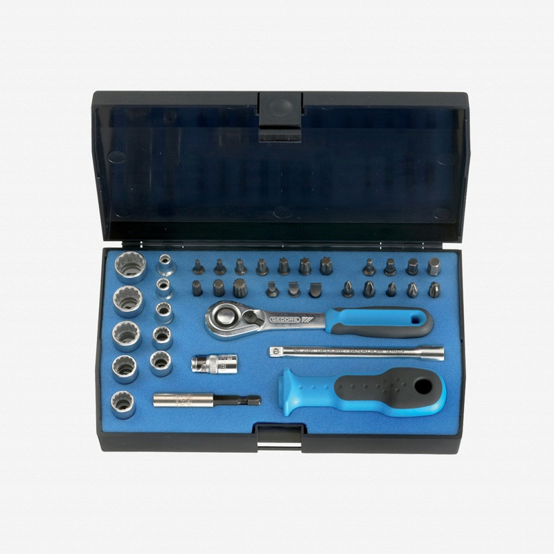 Gedore D 20 KAU-20 Socket set 1/4" 37 pcs UD-IN-IS-PH-PZ-TX